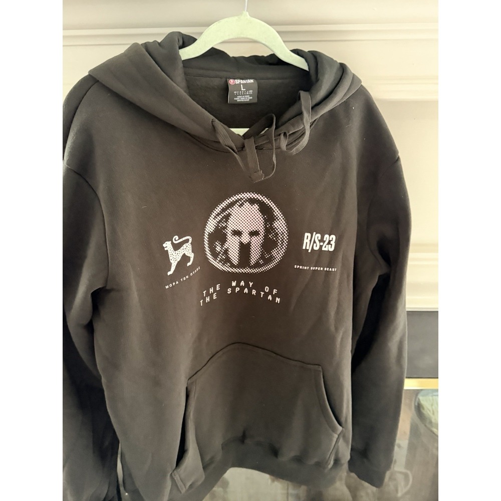 The Way of The Spartan Warrior Hoodie Black Size Large NWOT